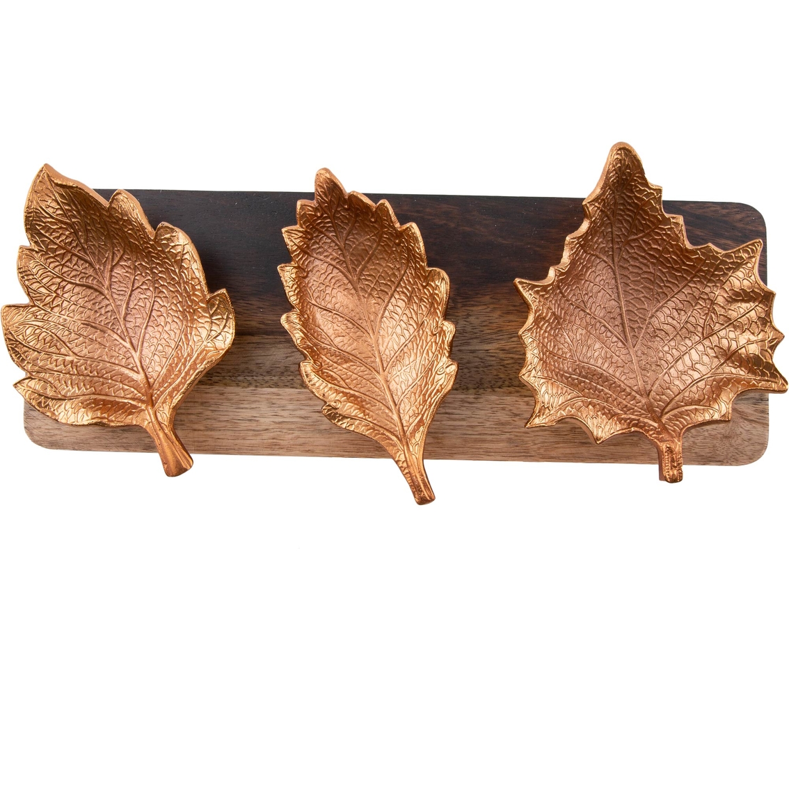 Thirstystone Fall Harvest Copper Leaf Bowls 4pc in Wood Tray - Image 2 of 2