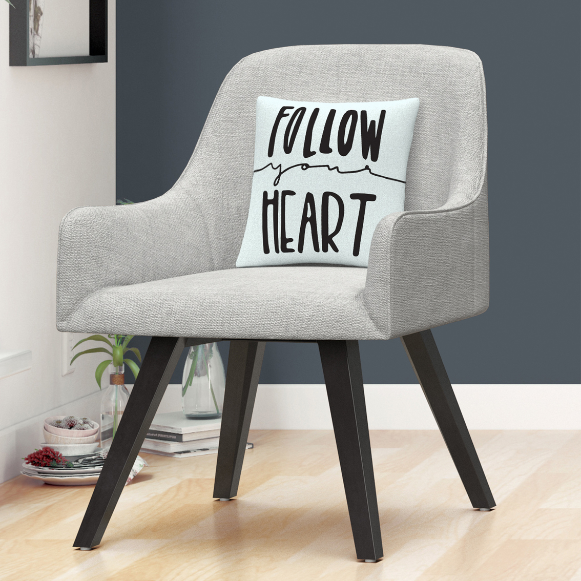 Trademark Fine Art Typographic Follow Your Heart Decorative Throw Pillow - Image 4 of 4