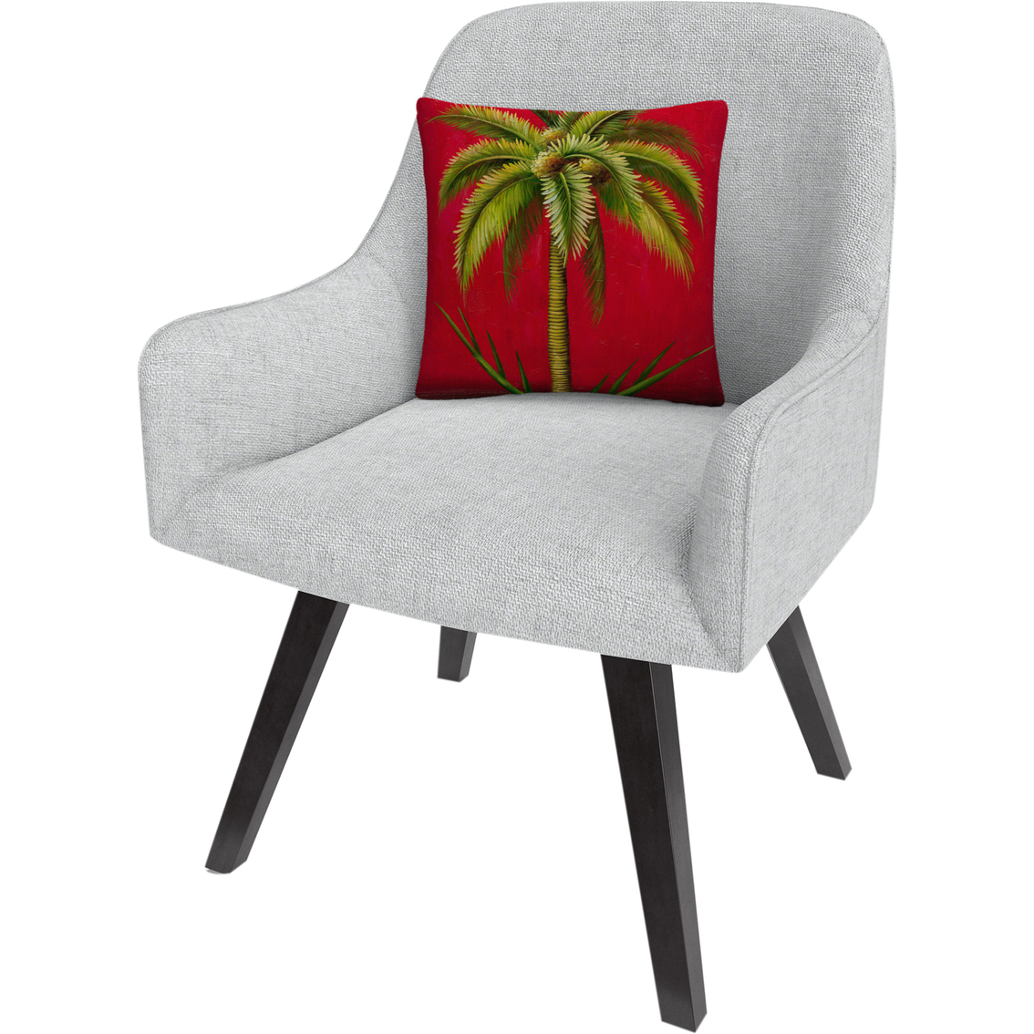 Trademark Fine Art Tropical Palm I Mid Century Red Decorative Throw Pillow - Image 2 of 2