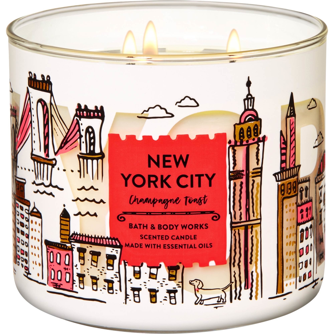 Bath & Body Works Going Places New York City Champagne Toast 3 Wick