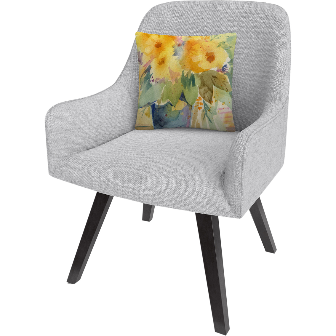 Trademark Fine Art Yellow Floral Vase Decorative Throw Pillow - Image 2 of 2