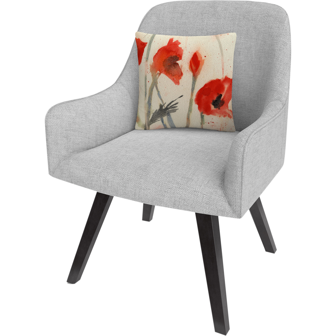 Trademark Fine Art Red Poppy Light Floral Abstract Decorative Throw Pillow - Image 2 of 2