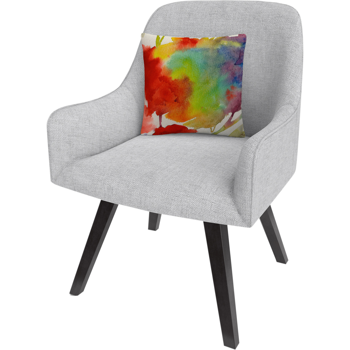 Trademark Fine Art Rainbow Flowers Abstract Bold Motif Decorative Throw Pillow - Image 2 of 2