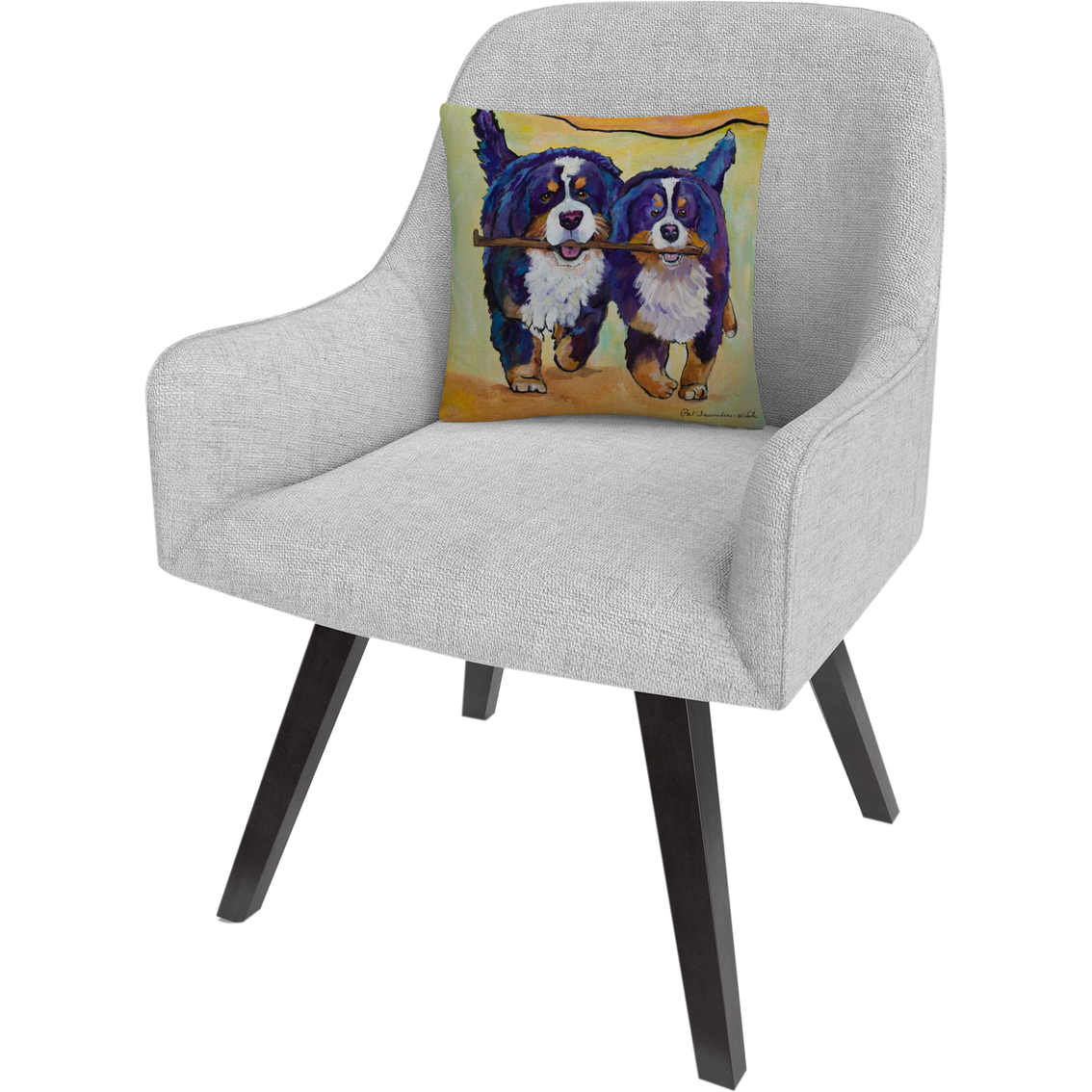 Trademark Fine Art Stick Together Bold Pets Animals Decorative Throw Pillow - Image 2 of 2