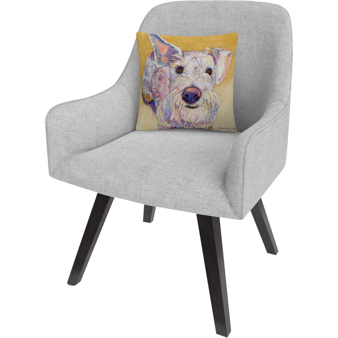 Trademark Fine Art Scooter Animals Pets Painting Bold Decorative Throw Pillow - Image 2 of 2