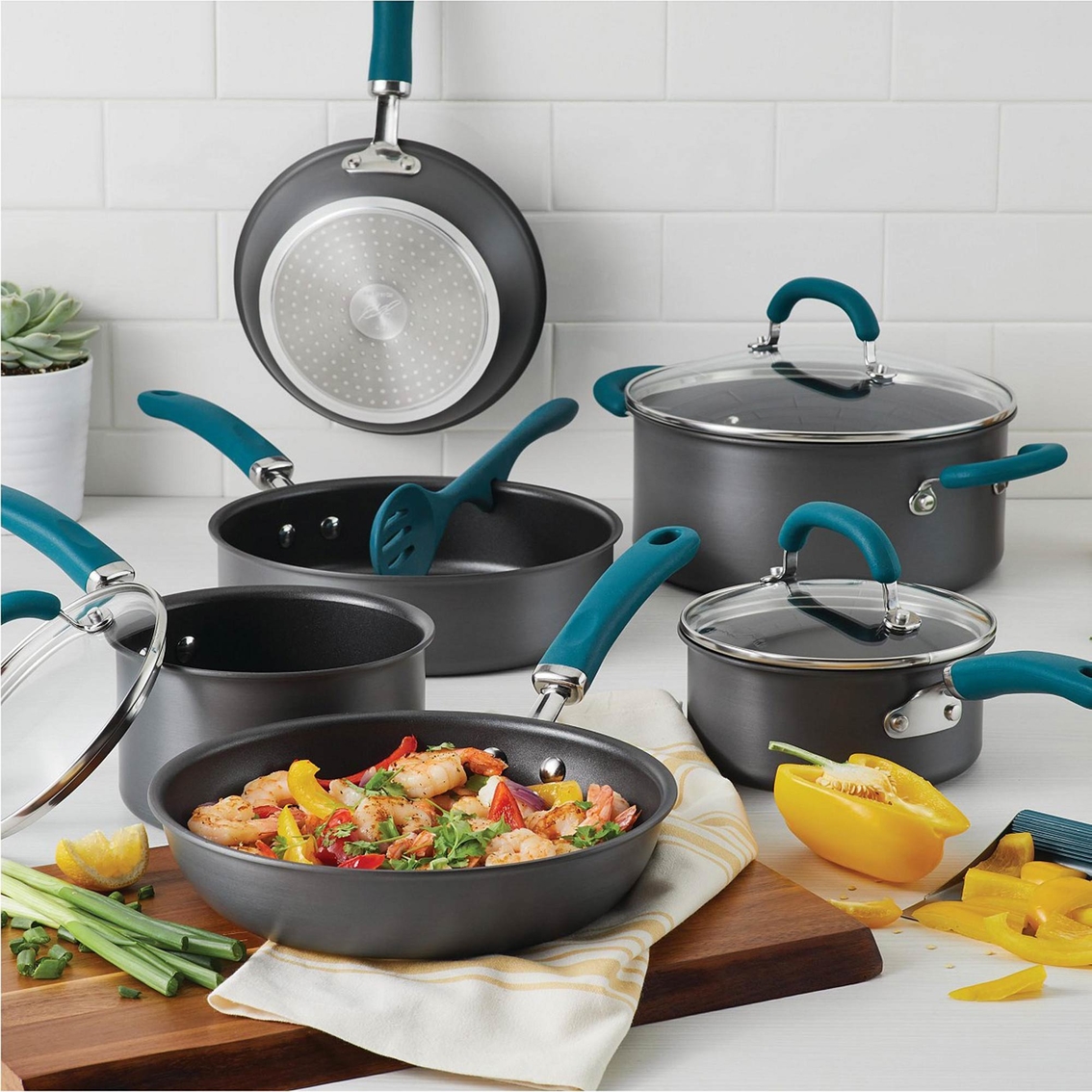 Rachael Ray Create Delicious Hard Anodized Aluminum Nonstick 11 pc. Cookware Set - Image 7 of 7