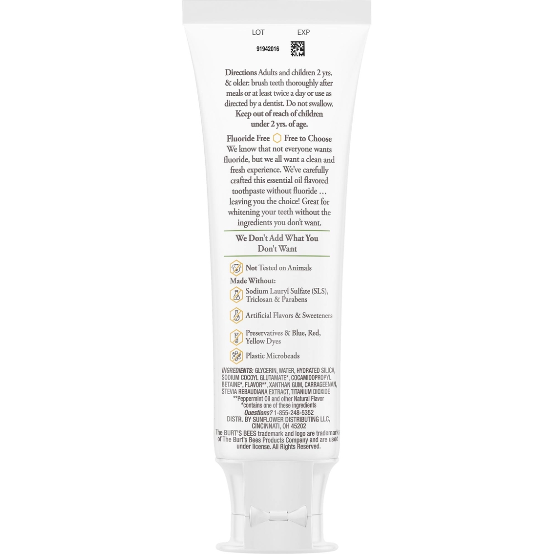 Burt's Bees Fluoride Free Purely White Zen Peppermint Toothpaste 4.7 oz. - Image 3 of 3