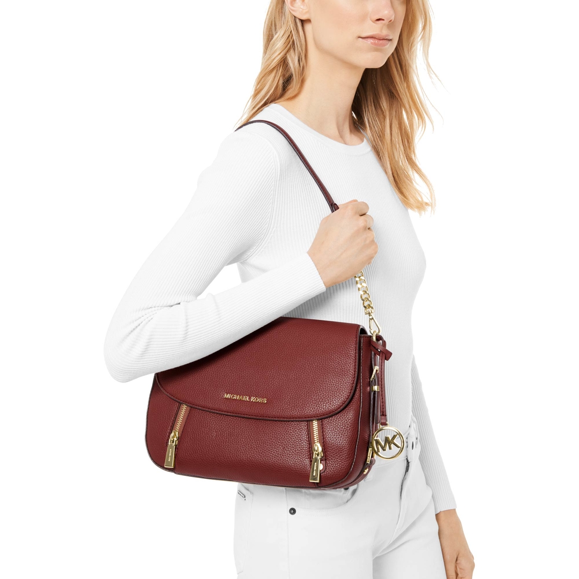Michael Kors Bedford Legacy Medium Flap Leather Shoulder Handbag - Image 4 of 4