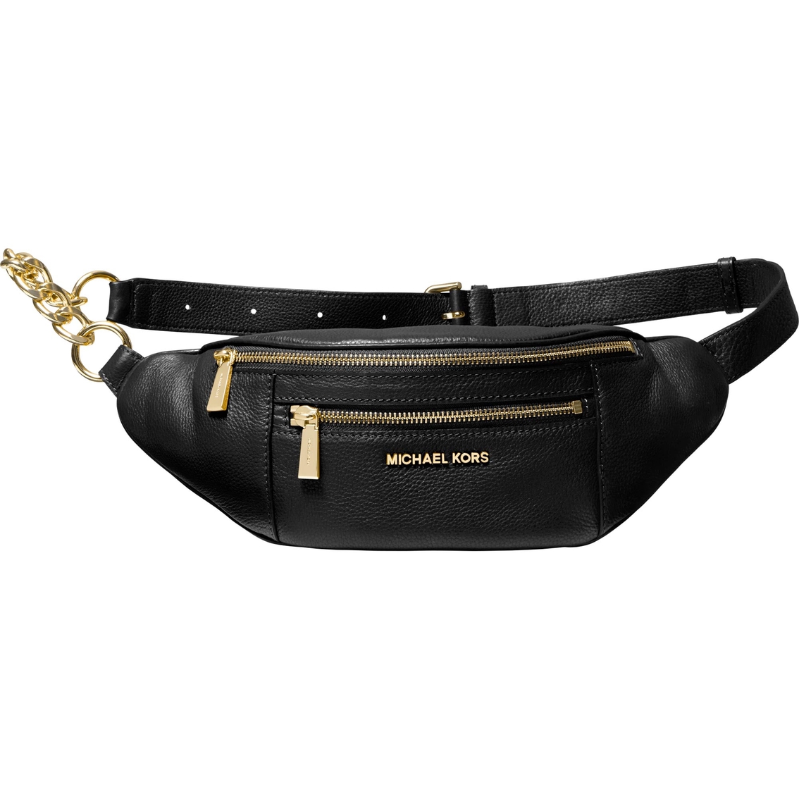 Michael Kors Women's Mott Medium Waistpack Leather Handbag Black ...