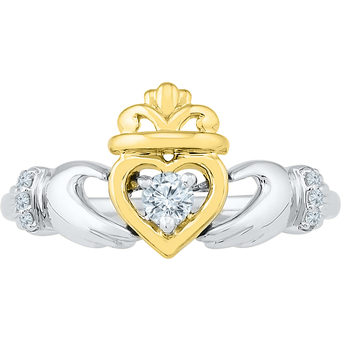 10K Yellow Gold and Sterling Silver 1/8 CTW Diamond Fashion Ring - Image 2 of 2