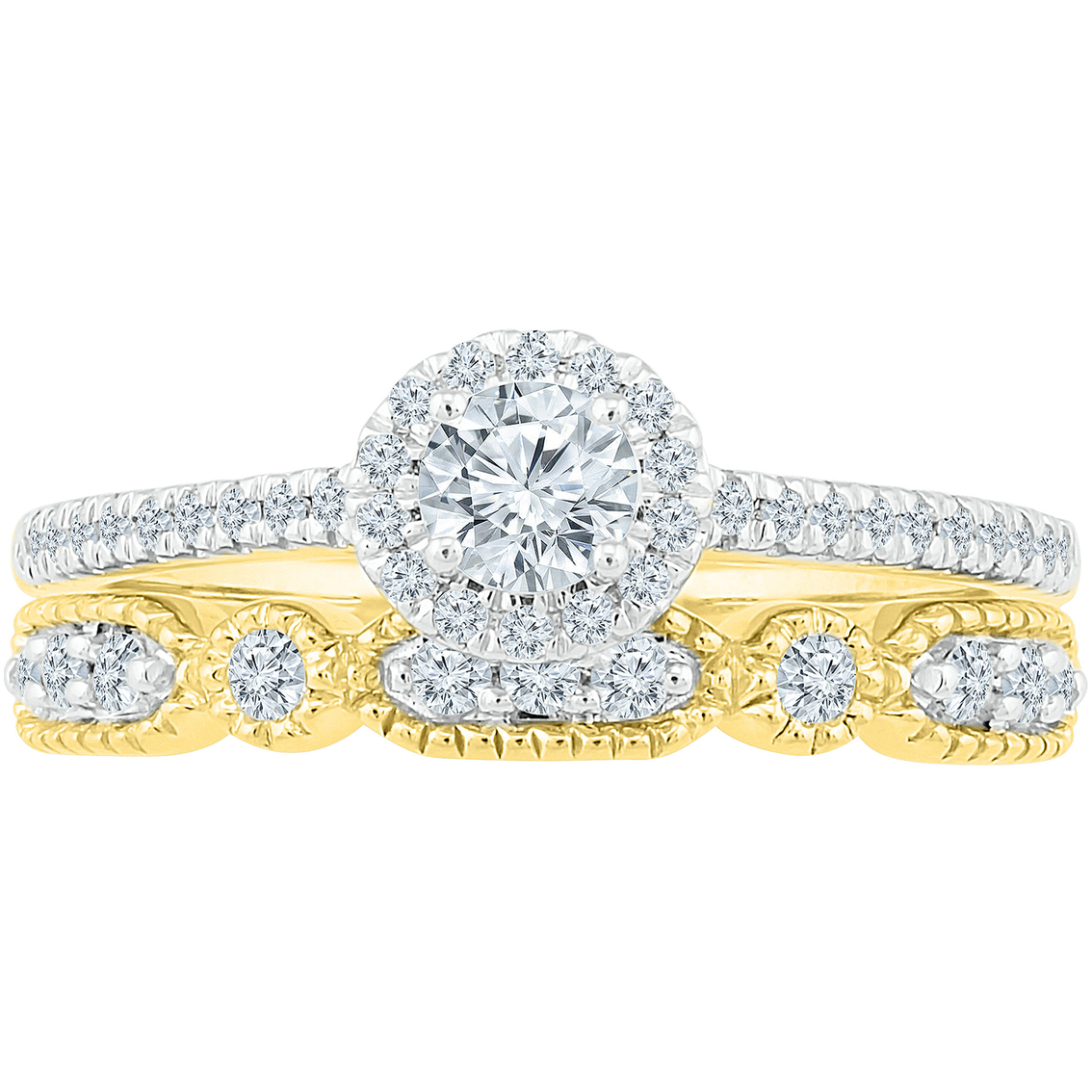 10KT GOLD 5/8CTW DIAMOND BRIDAL SET RING - Image 2 of 2