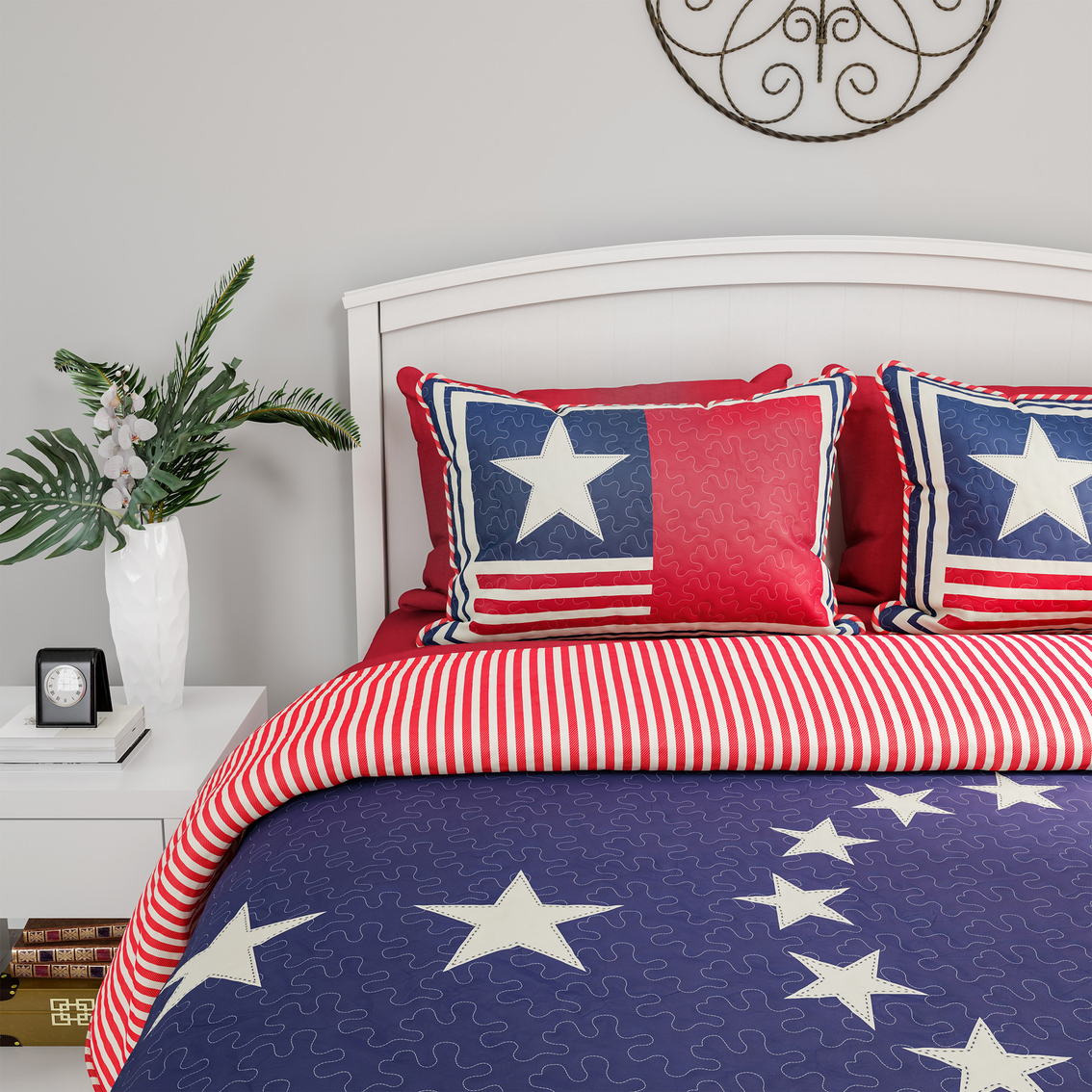 Lavish Home Glory Bound Patriotic Americana Flag Print 3 pc. Quilt Set - Image 3 of 6