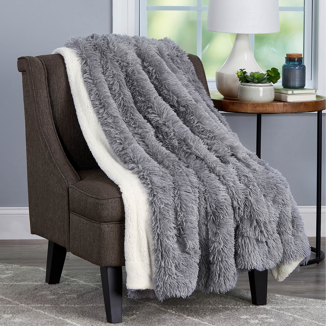 Faux Rabbit Fur Throw Blanket-60