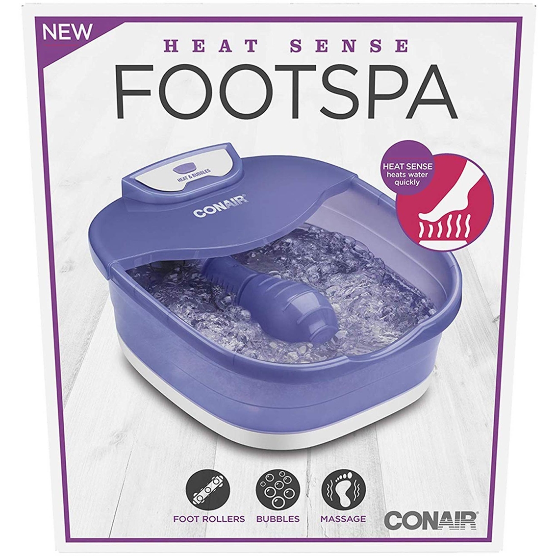 Conair Heat Sense Foot and Pedicure Spa with Heated Bubble Massage