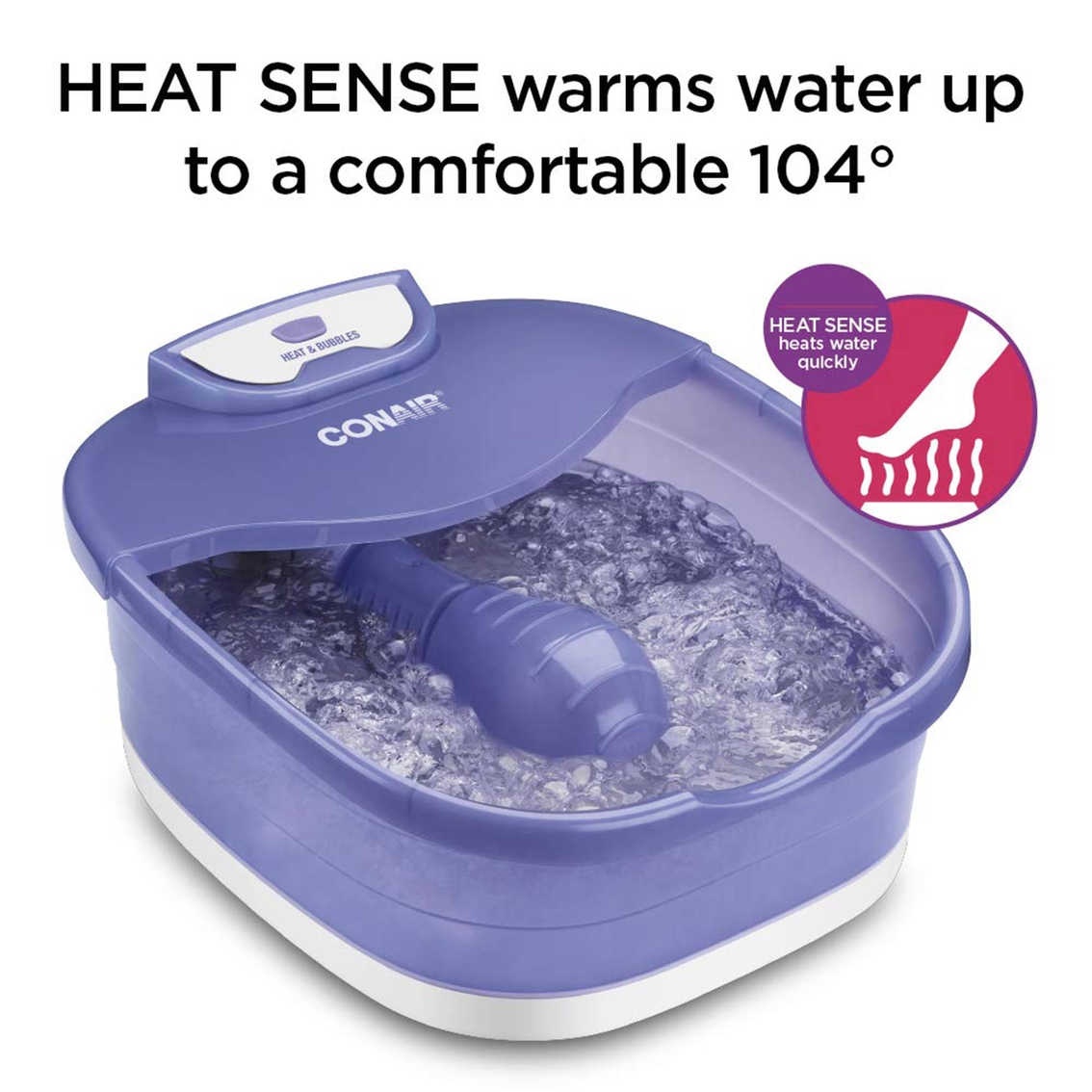Conair Heat Sense Foot and Pedicure Spa with Heated Bubble Massage - Image 5 of 6