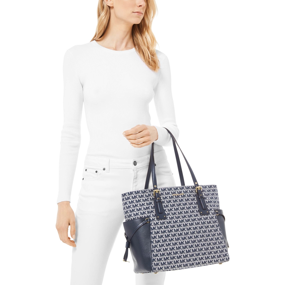 Michael Kors Voyager East West Signature Tote - Image 3 of 3
