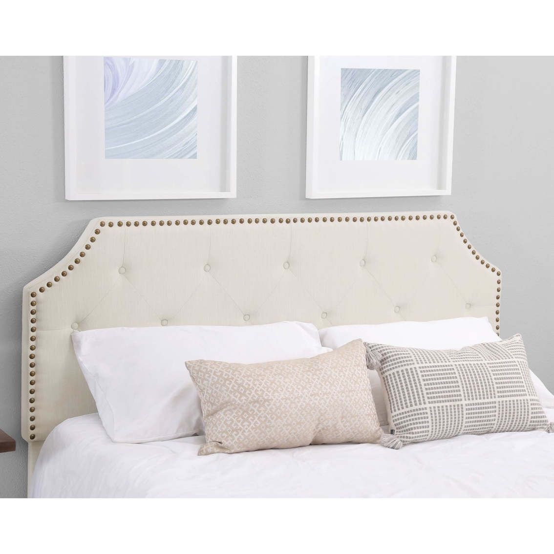 Abbyson Eliza Ivory Tufted Upholstered Bed - Image 3 of 4