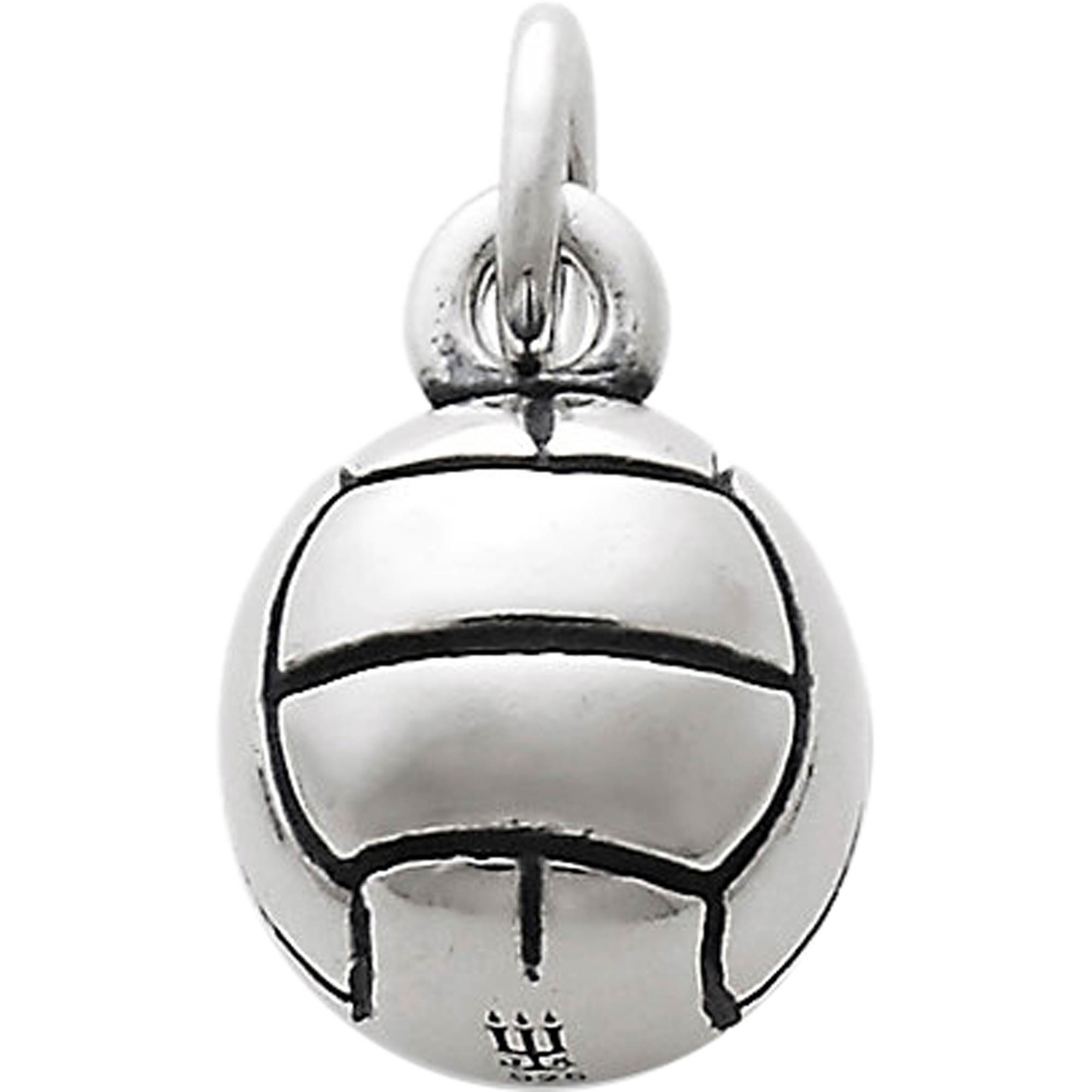 FB Jewels Solid Sterling Silver 3-D Enameled Volleyball W/Lobster Clasp Charm 