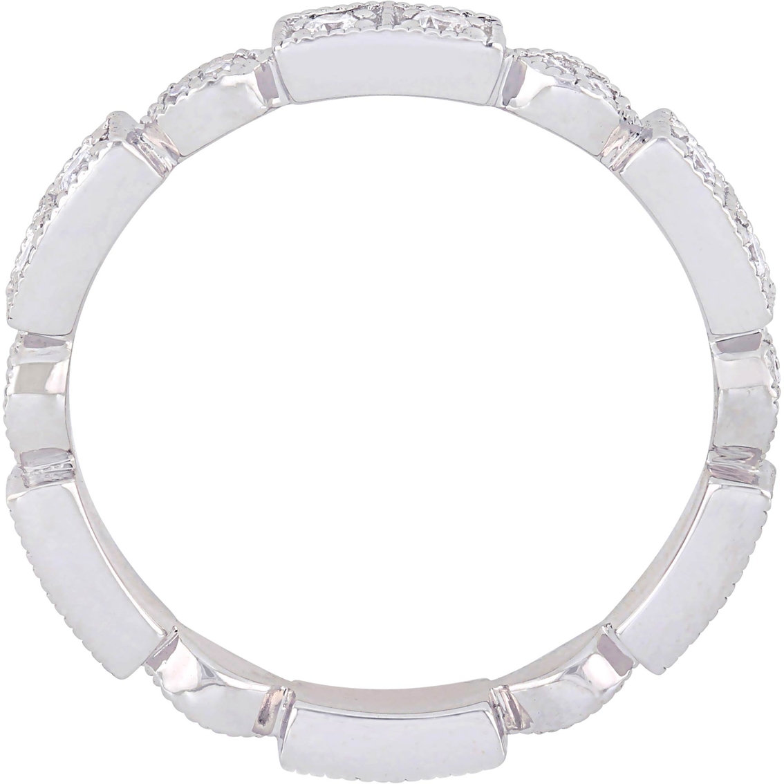 Sofia B. 10K White Gold 1/3 CTW Diamond Geometric Anniversary Ring - Image 3 of 4