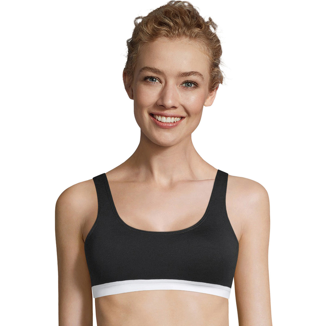 Hanes Comfy Cotton Stretch Unlined Wirefree Bra, 2 Pk., Bras, Clothing &  Accessories
