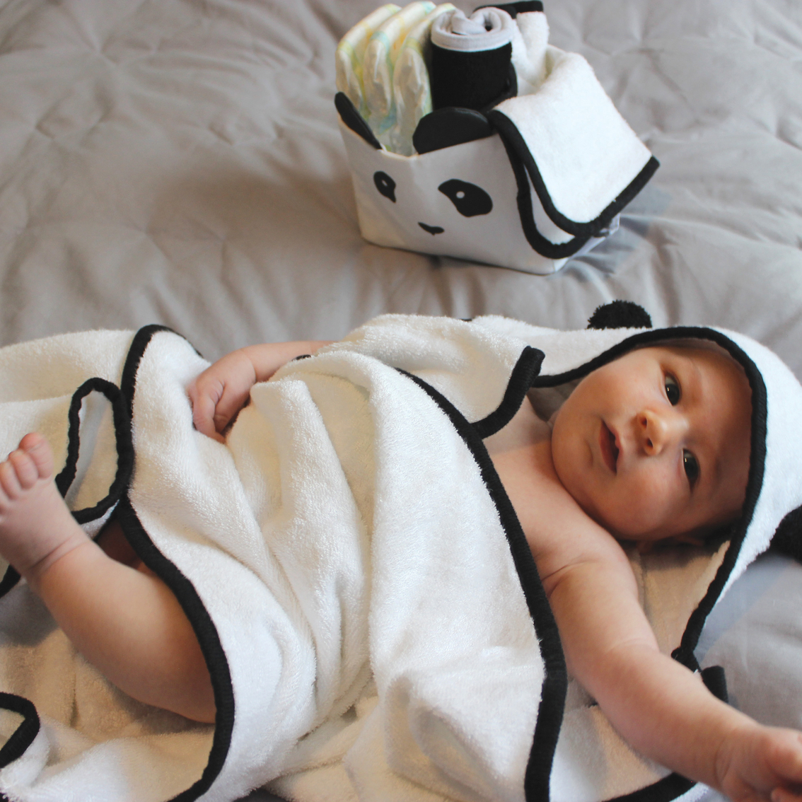 BedVoyage Comfort Essentials Hooded Towel, Swaddle and Washcloth 3 pc. Set - Image 3 of 8
