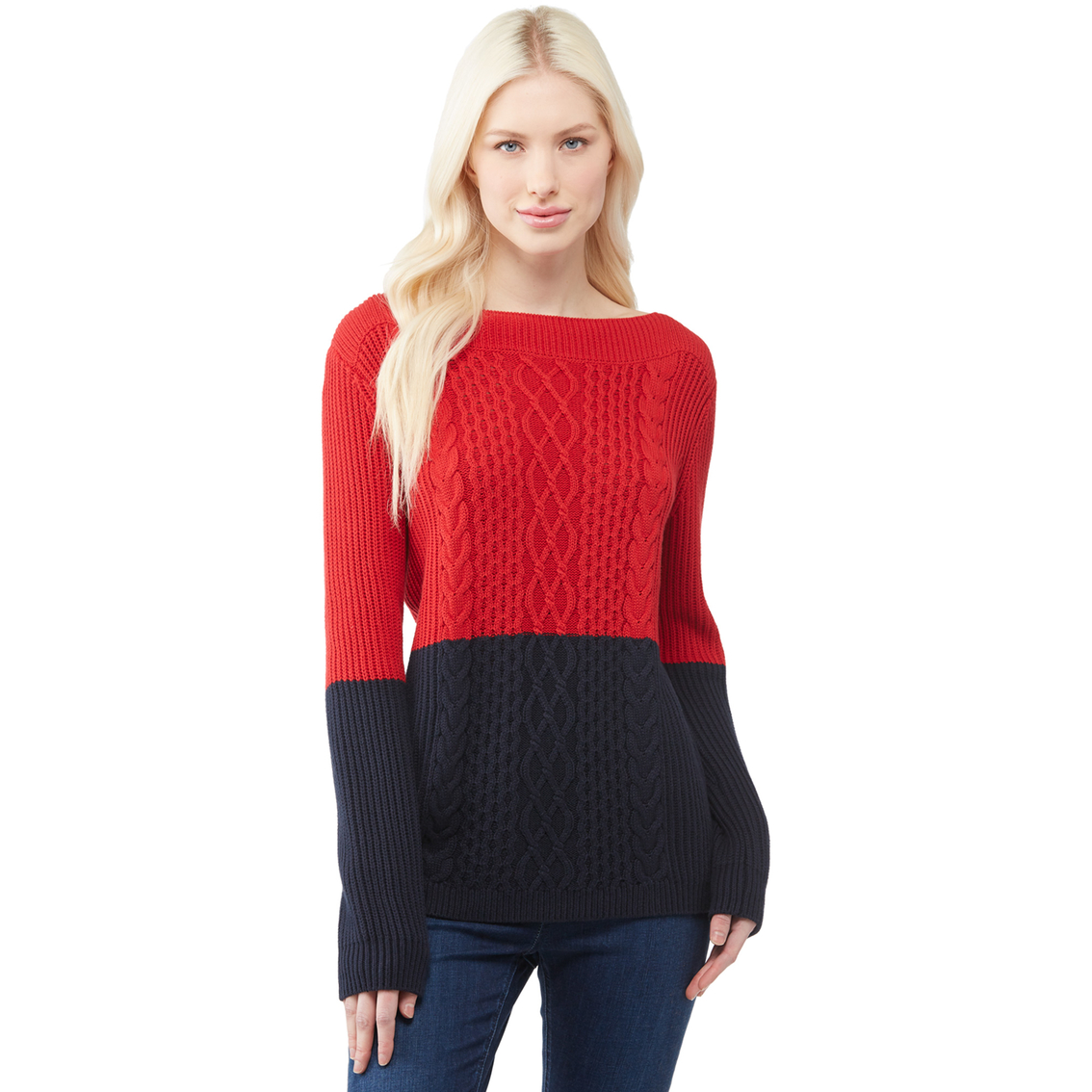 Tommy Hilfiger Misses Cate Colorblock Cable Sweater | Sweaters ...