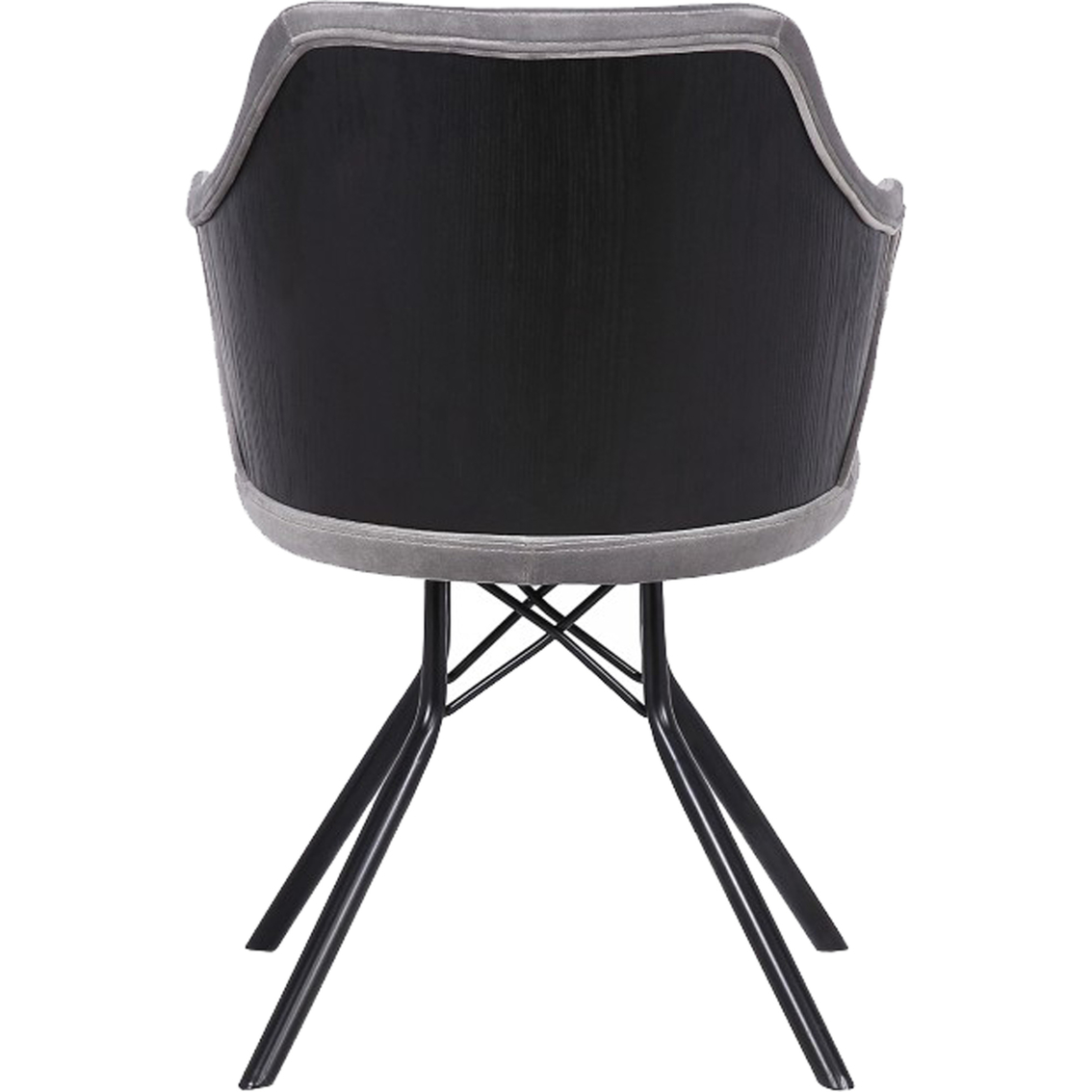 Armen Living Eagle Barstool in Black Coated Finish with Black Faux Leather - Image 3 of 6