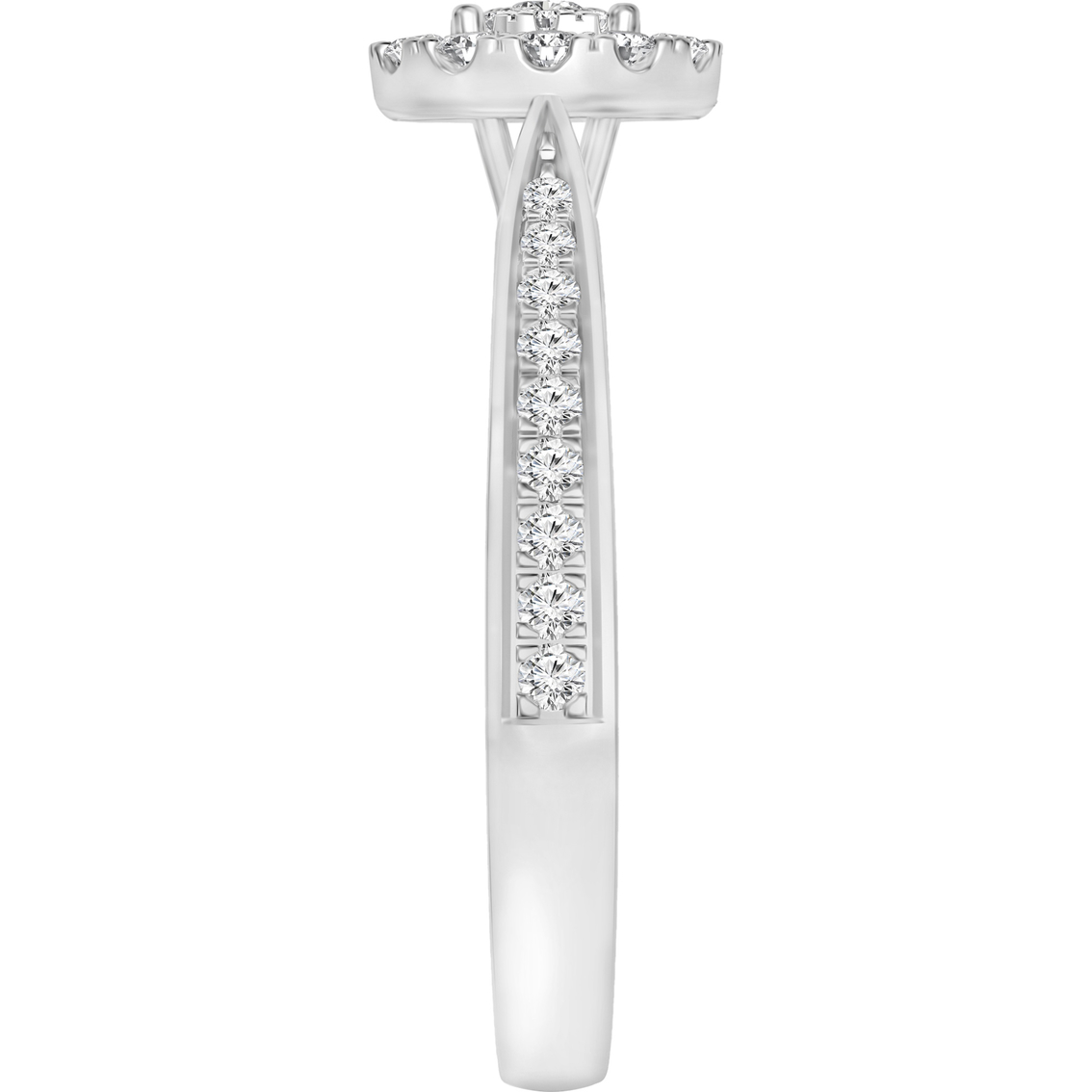 10K White Gold 1/3 CTW Double Halo Diamond Fashion Ring - Image 2 of 3