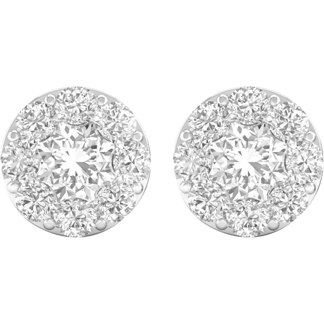 Endless Diamonds 14k White Gold 1 Ctw Diamond Fashion Stud Earrings ...