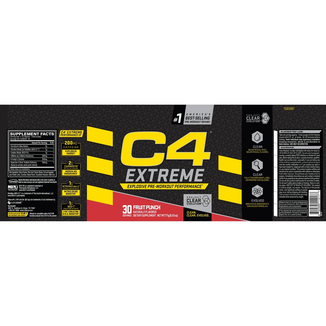 Cellucor C4 Extreme Fruit Punch, 30 Servings - Image 2 of 2