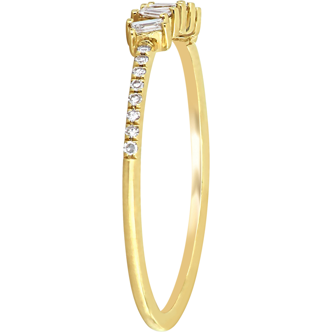 Diamore 14K Yellow Gold 1/6 CTW Baguette and Round Diamond Fashion Ring - Image 2 of 4