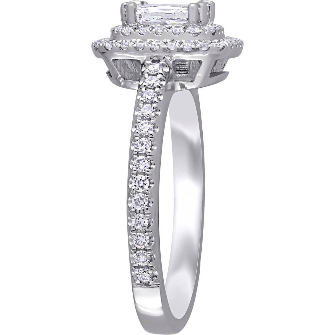Diamore 14K White Gold 1 CTW Diamond Radiant Cut Double Halo Engagement Ring - Image 2 of 4