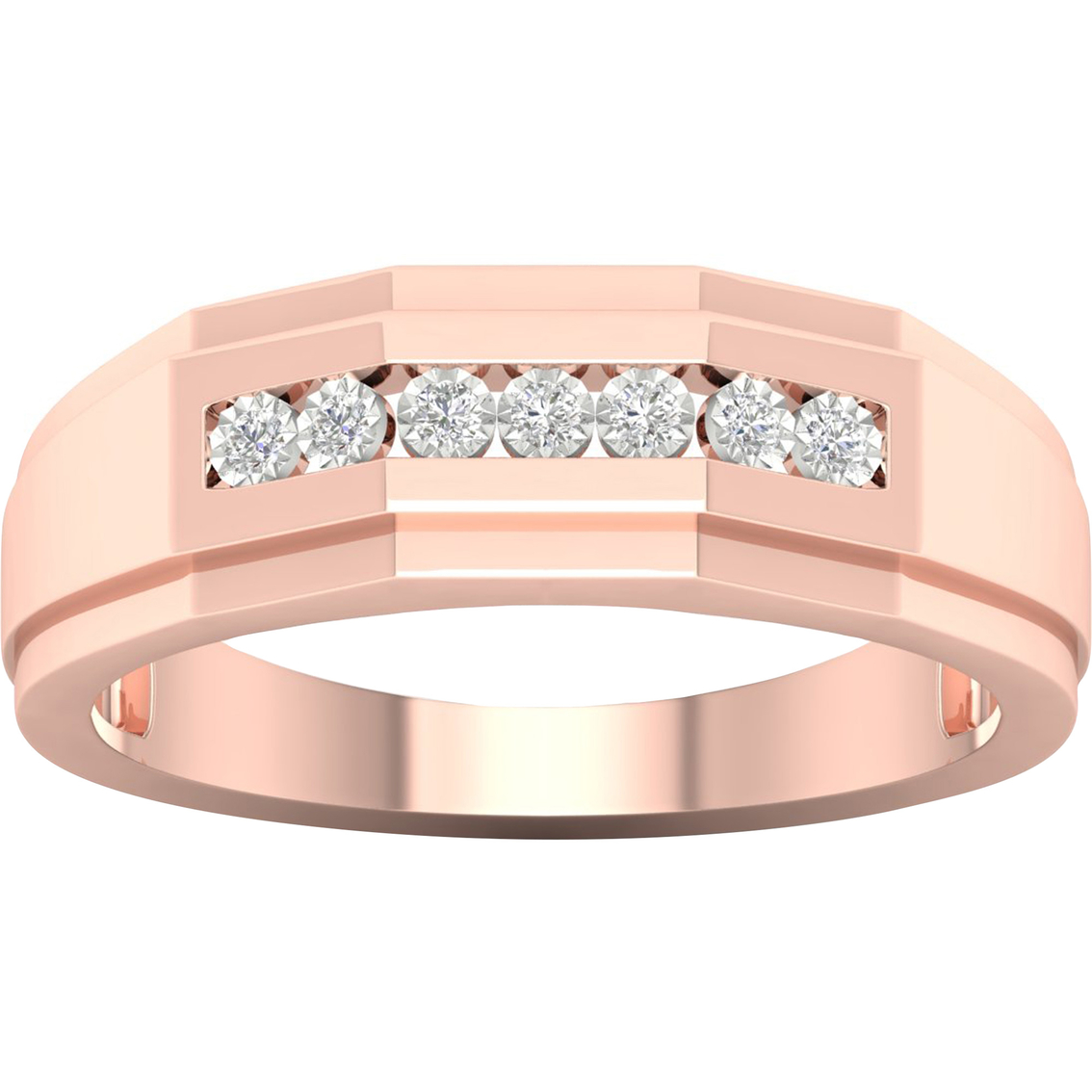 14k Rose Gold Over Sterling Silver Diamond Accent Ring | Men's Rings ...