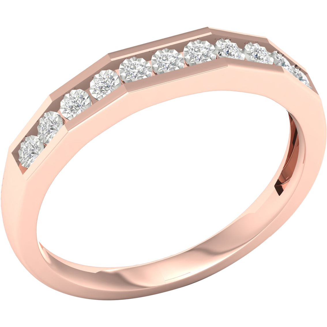 Sterling Silver 14K Rose Gold Diamond Accent Ring - Image 2 of 4