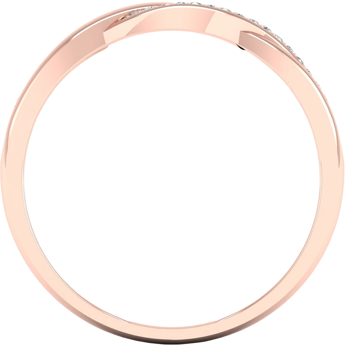 14K Rose Gold Over Sterling Silver Diamond Accent Band - Image 4 of 4