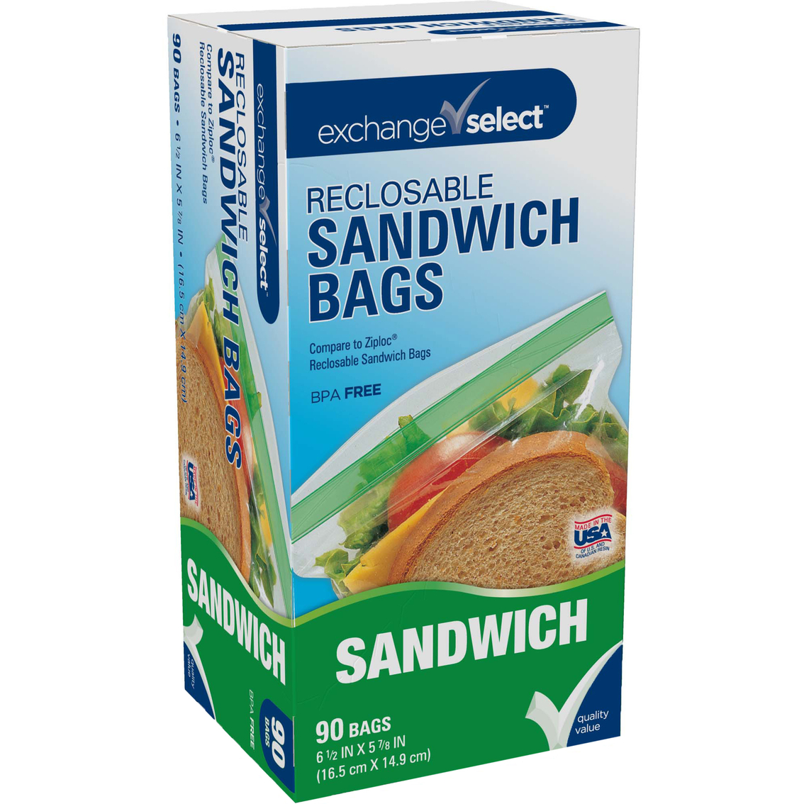Exchange Select Reclosable Sandwich Bags 90 ct. - Image 3 of 4