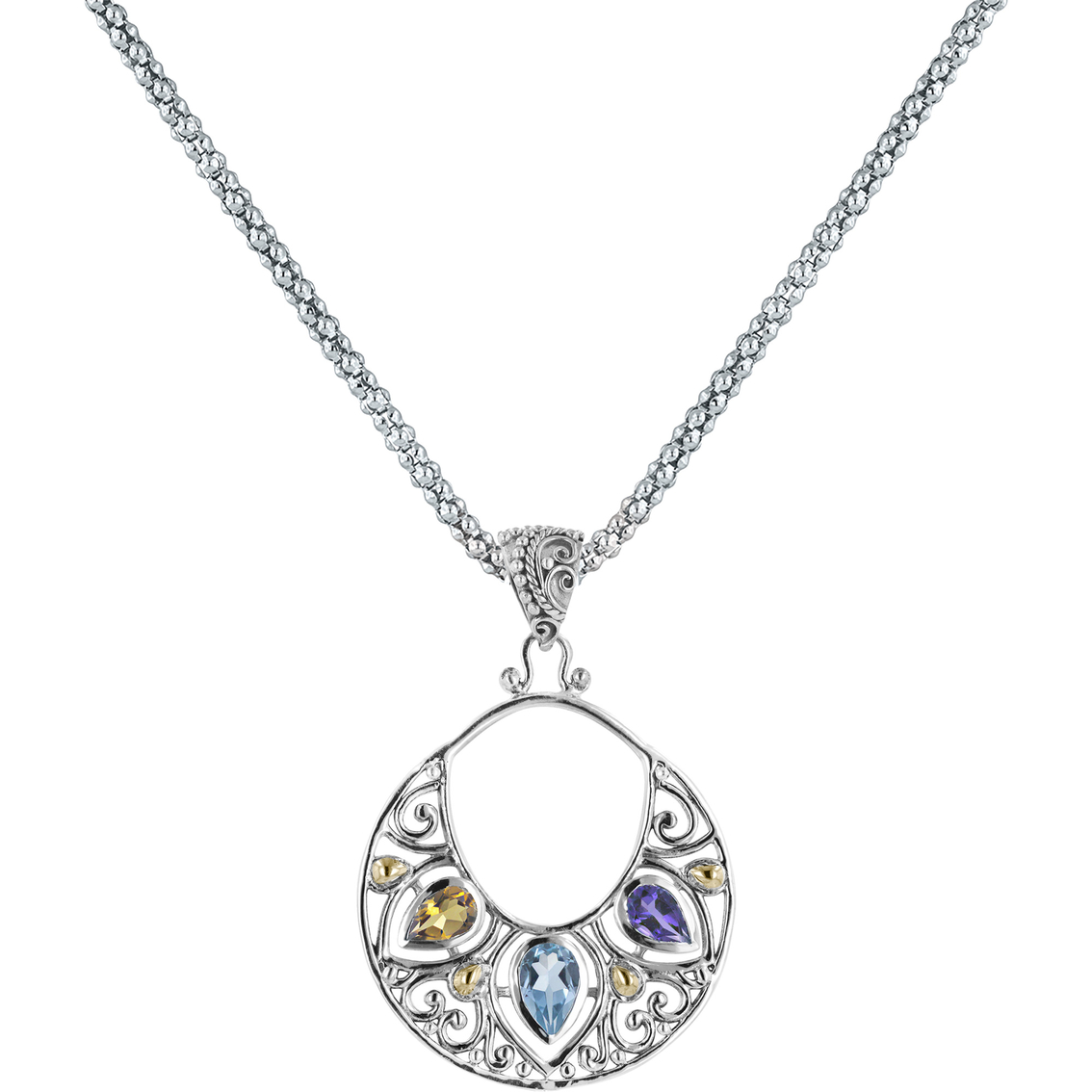 Robert Manse Designs Sterling Silver Multi Gemstone Pendant | Gemstone ...