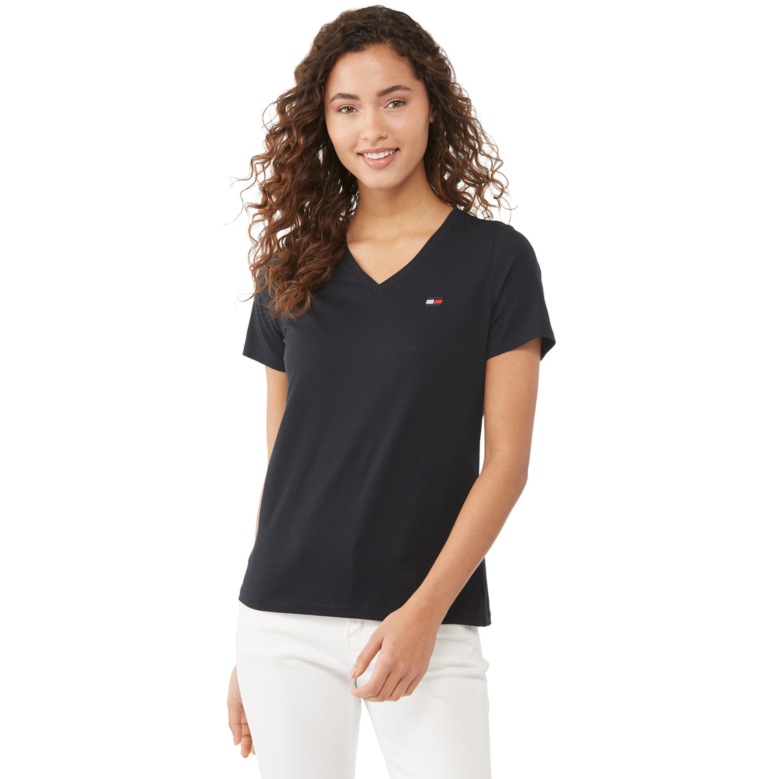 Tommy Hilfiger V Neck Logo Tee | Tops | Clothing & Accessories | Shop ...