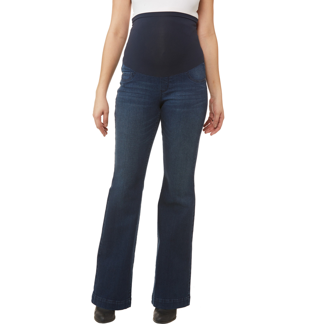 Alivia Ford Maternity Dark Blue Wash Flare Leg Jeans, Jeans, Clothing &  Accessories