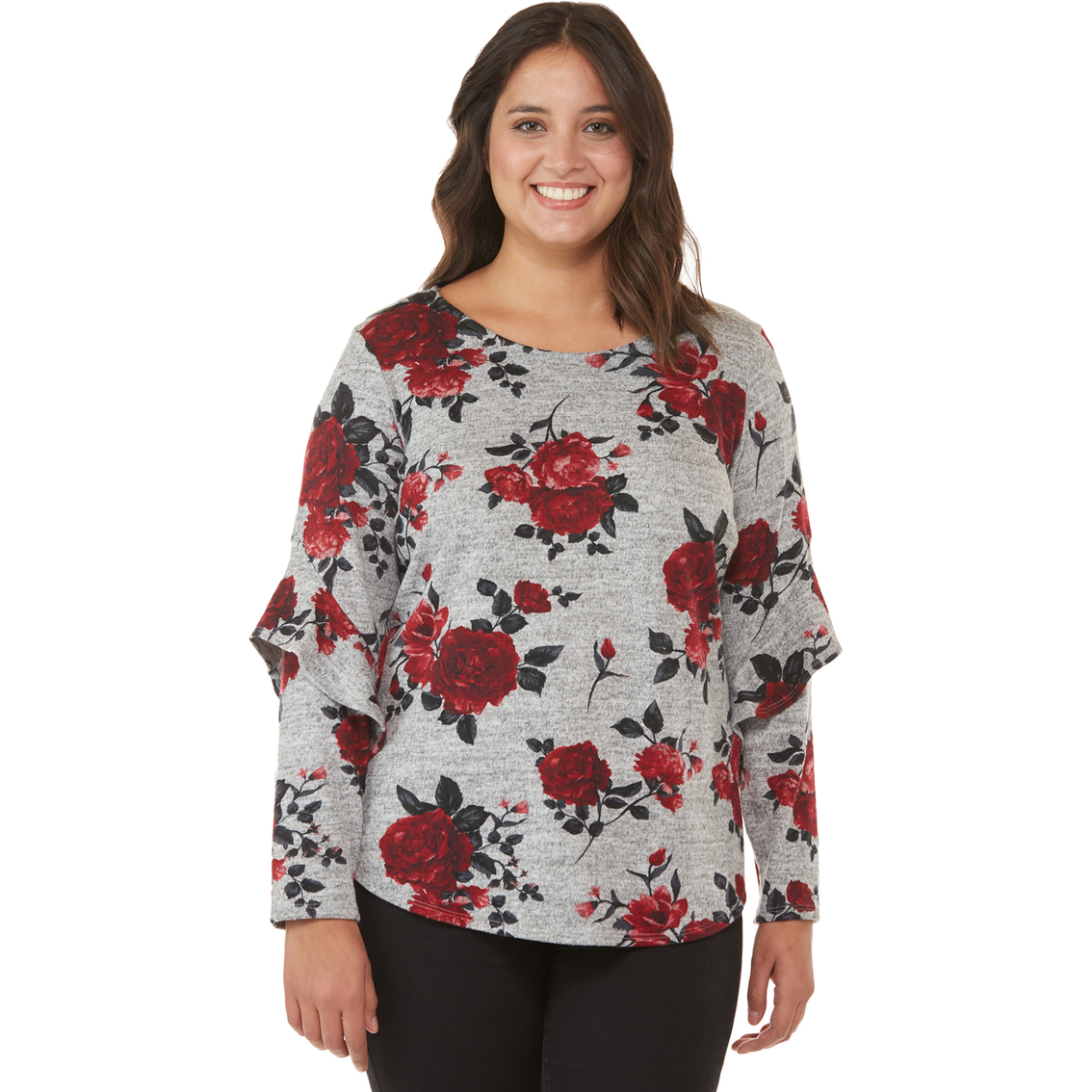 Agb Plus Size Print Fuzzy Top | Tops | Clothing & Accessories | Shop ...