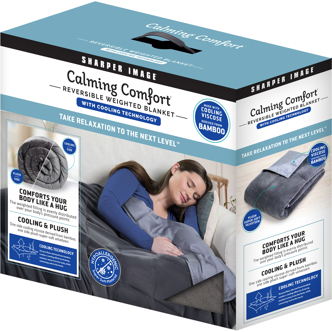 Sharper Image Calming Comfort Reversible Weighted Blanket With Cooling Technology Blankets Bedding Accessories Back To School Shop Shop The Exchange