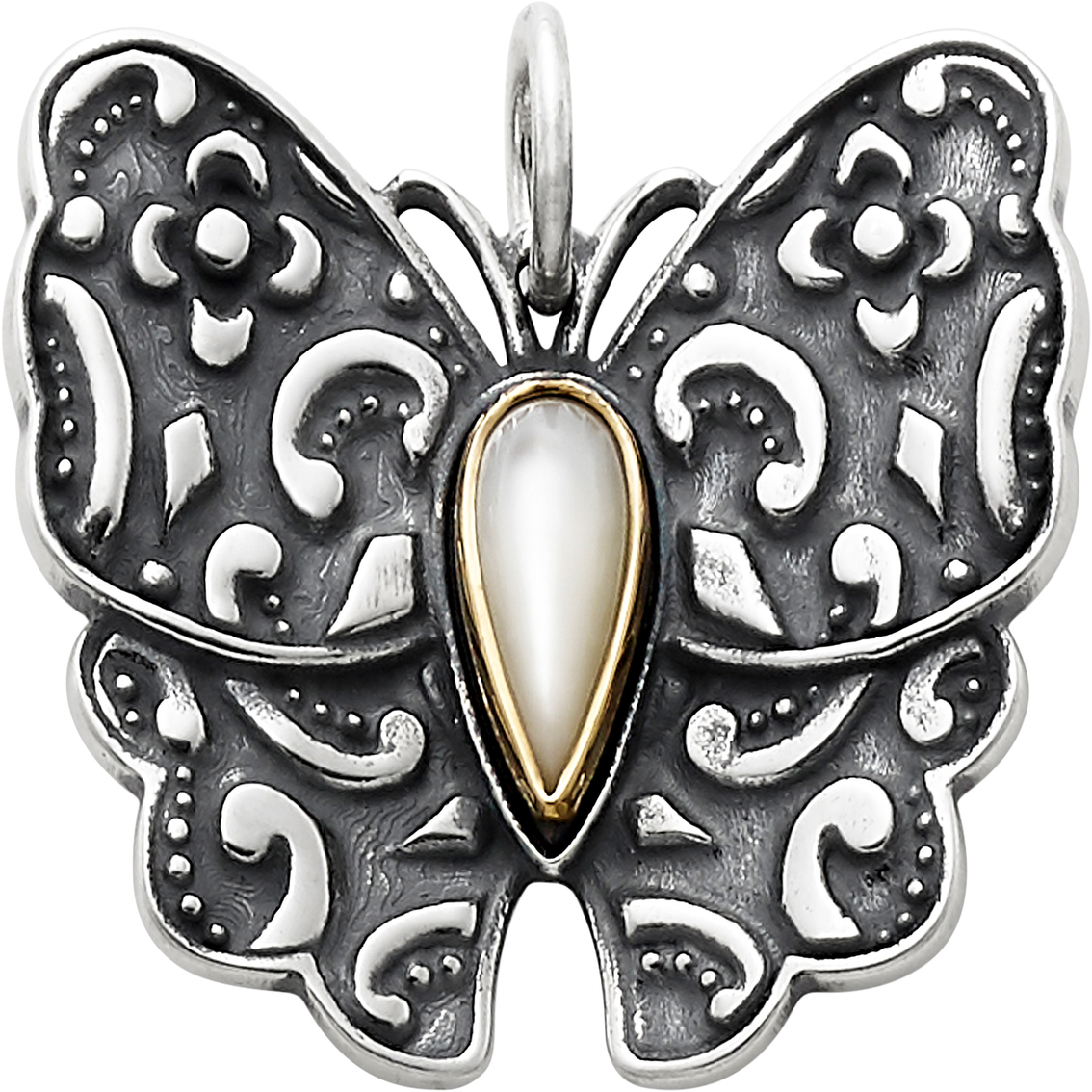 James Avery Sterling Silver And Mother Of Pearl Brocade Butterfly