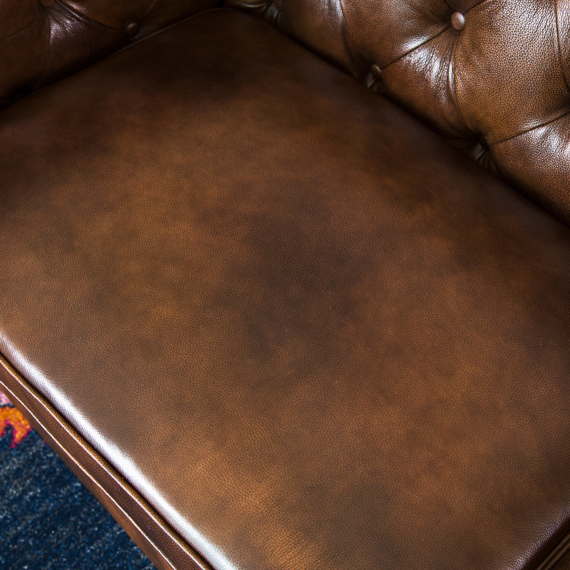Abbyson Tuscan Tufted Leather Sofa - Image 4 of 7