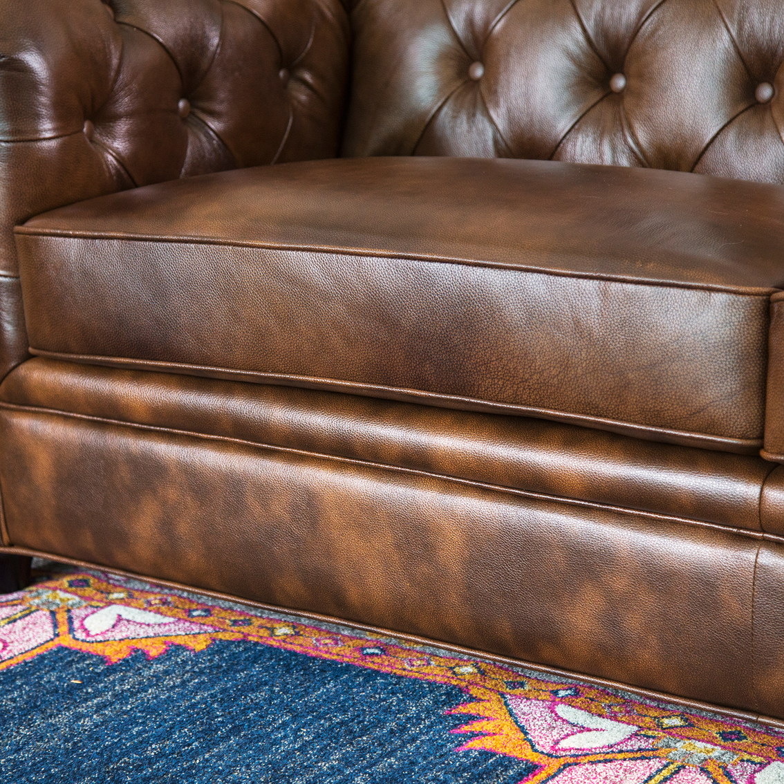 Abbyson Tuscan Tufted Leather Sofa