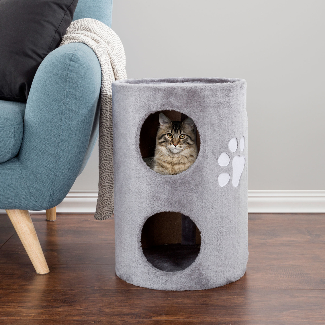 Petmaker Cat Condo 2 Story Double Hole with Scratching Surface - Image 2 of 2