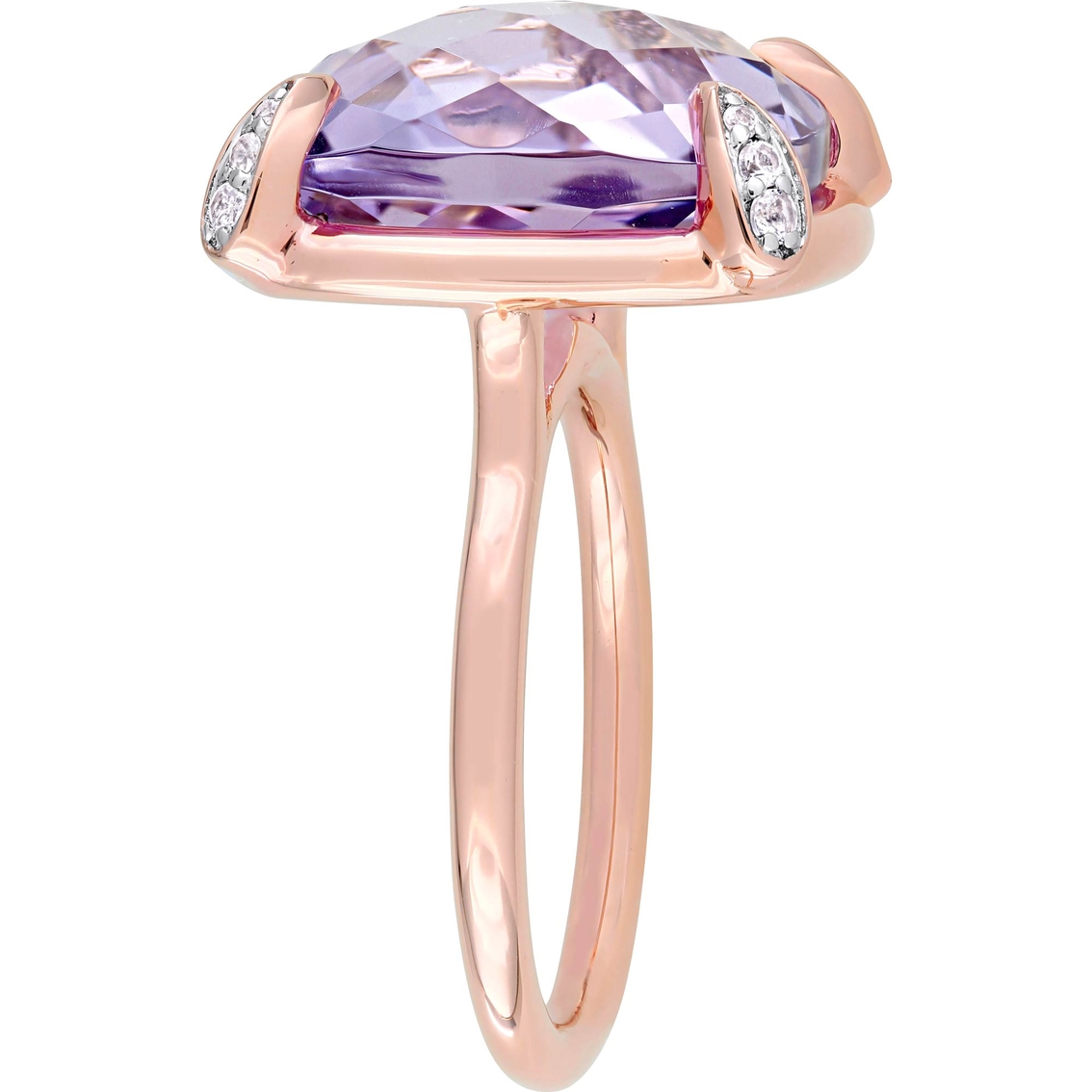 Sofia B. 14K Rose Gold Pink Amethyst White Sapphire Ring - Image 3 of 4