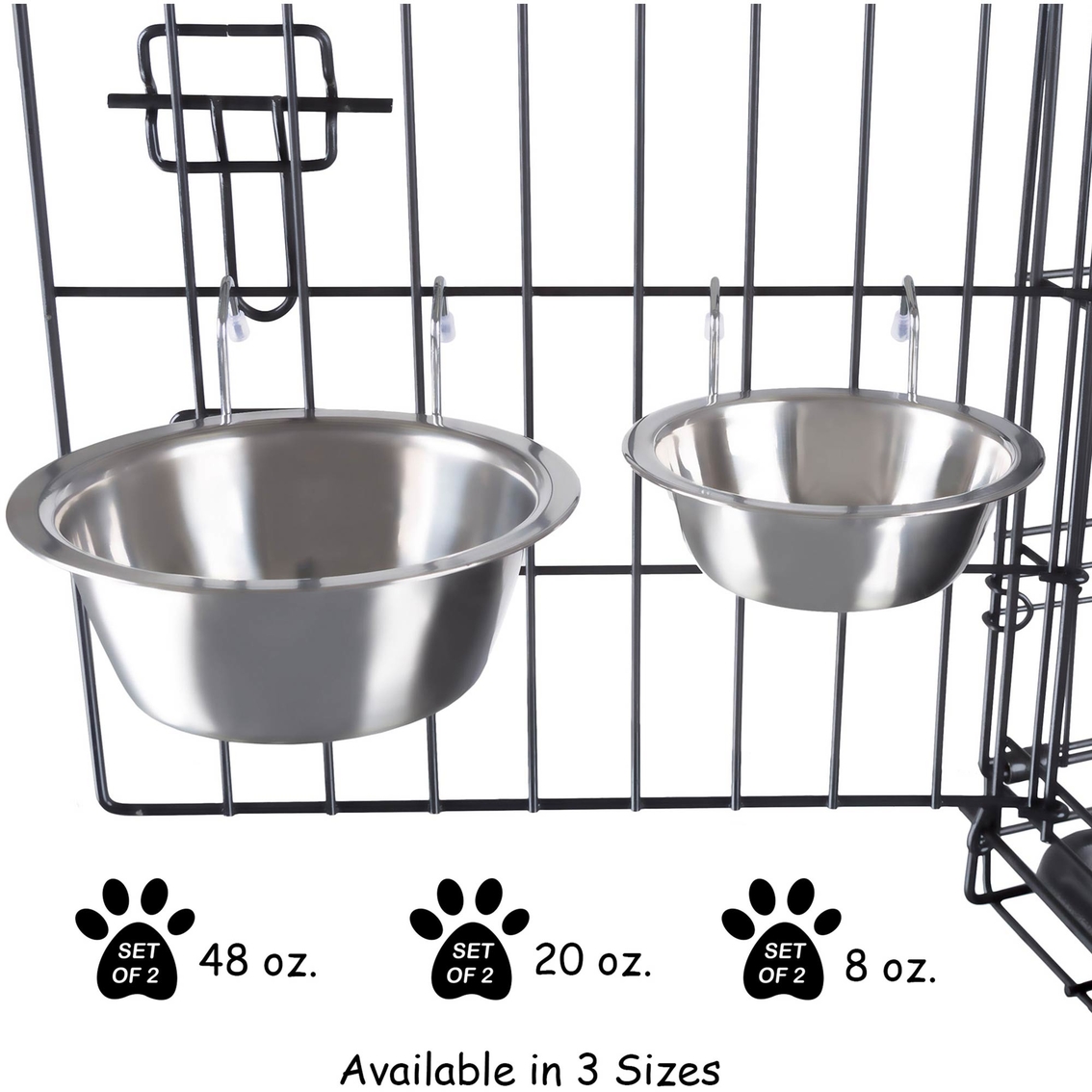 Petmaker Stainless Steel Hanging Pet Bowls Set of 2 - Image 7 of 8