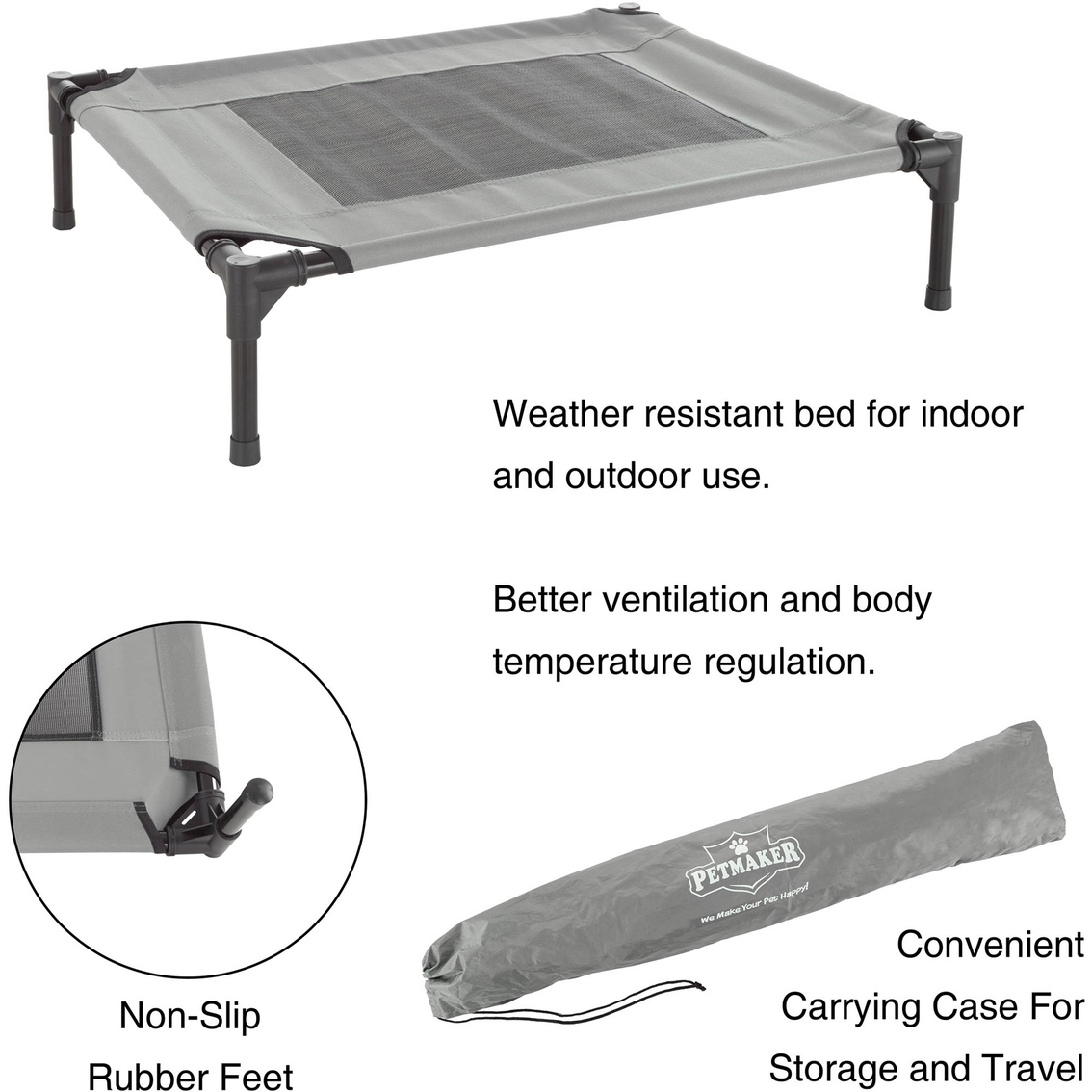 Petmaker Elevated Pet Bed with Non Slip Feet - Image 4 of 7