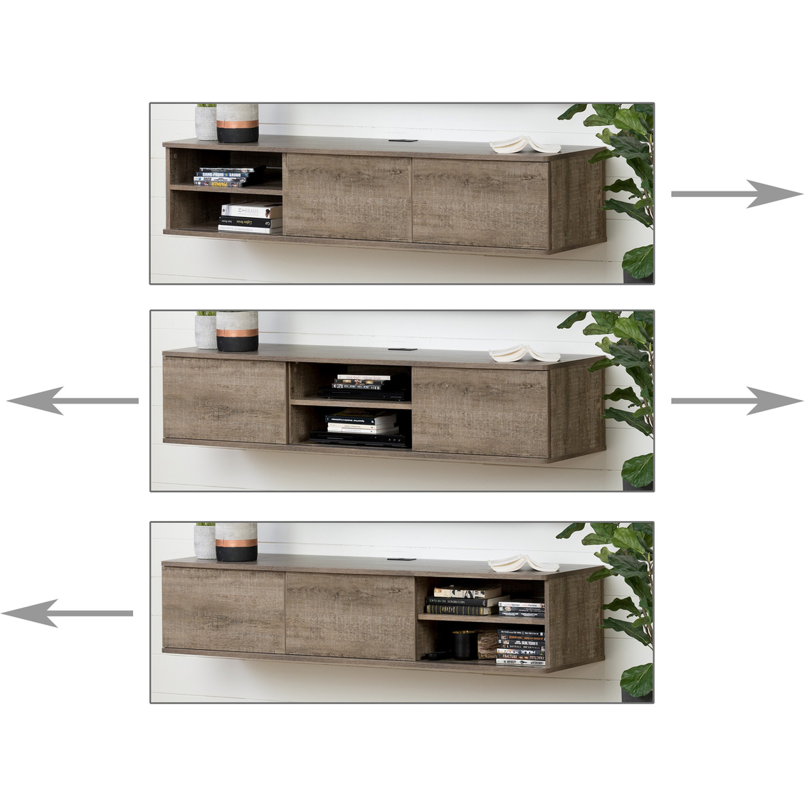 South Shore Agora 56 in. Wall Mounted Media Console - Image 4 of 7