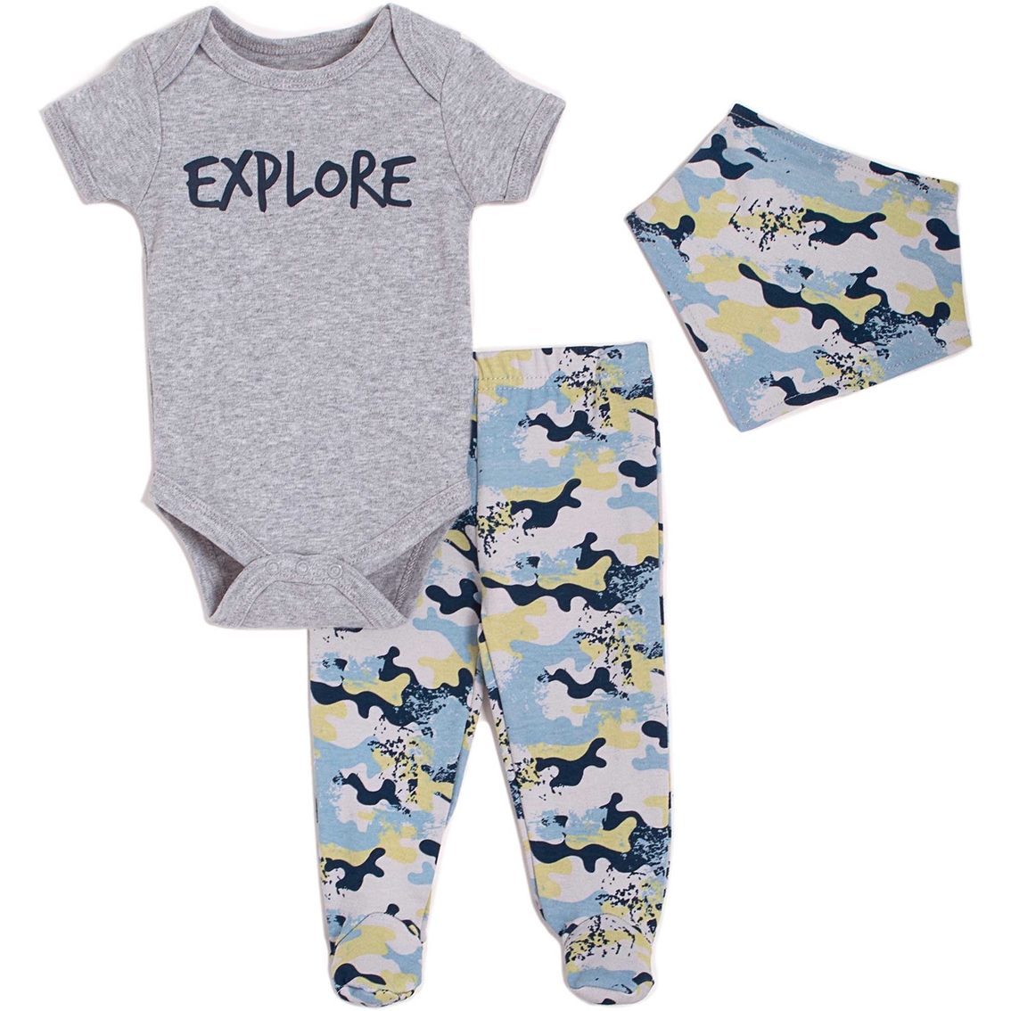 Download Cutie Pie Baby Infant Boys Camo 3 Pc. Footed Pants Set ...